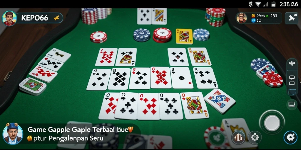 Tampilan gameplay KEPO66 dengan suasana permainan Gaple yang seru.