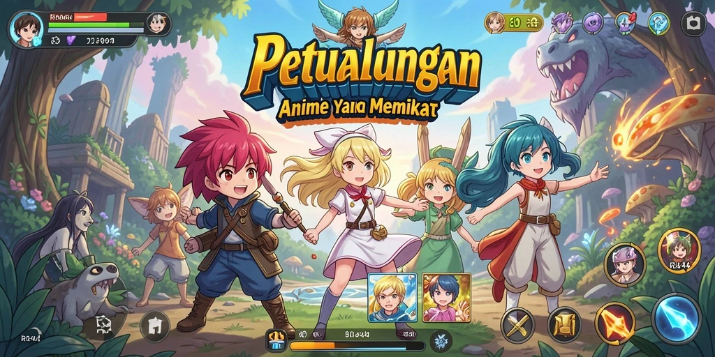 Screenshot utama RR44 menunjukkan pertarungan karakter Anime yang seru.