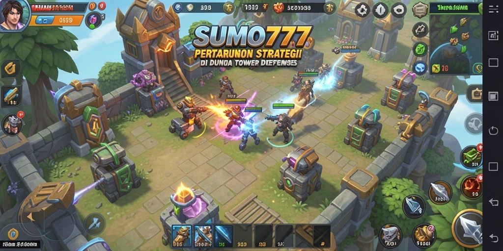 Tangkapan layar menunjukkan aksi menegangkan dalam gameplay <strong>Tower Defense</strong> SUMO777.