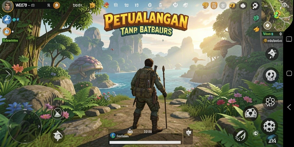 Tampilan gameplay WE878 dengan lingkungan dunia terbuka yang luas.